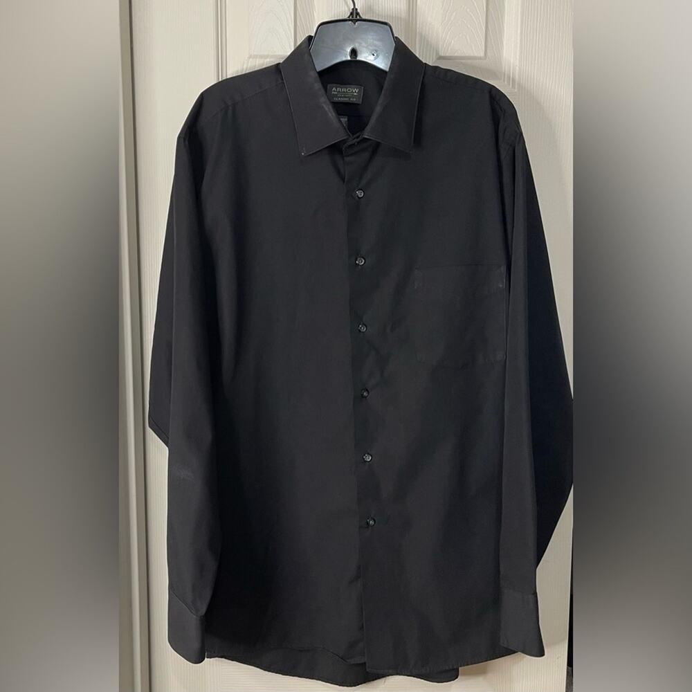 Arrow Classic Fit Wrinkle Free Classic Fit Button Down Shirt size 17.5 34/35
